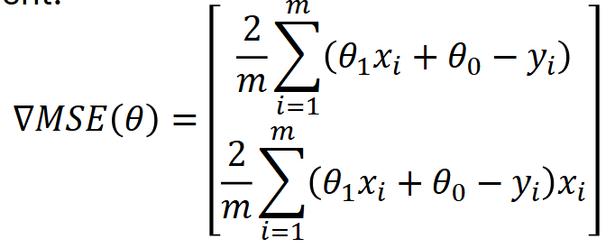 Gradient descent formula